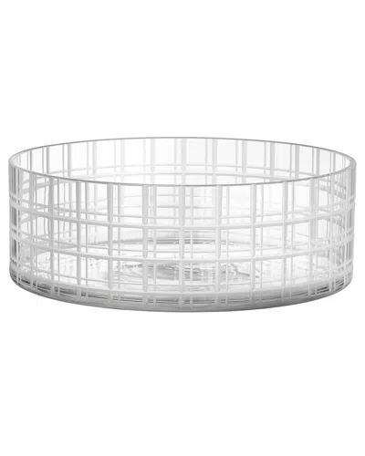 Orrefors Cut In Number Checker Decorative Bowl In Transparent