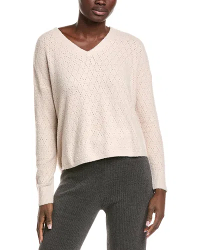 Barefoot Dreams Cozychic Lite Diamond Pointelle Pullover In Brown