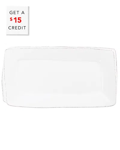 Vietri Melamine Lastra Rectangular Platter In White