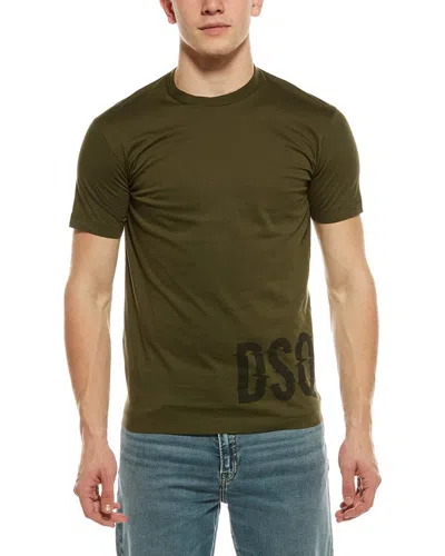 Dsquared2 Men Green Regular Logo T-shirt In Green
