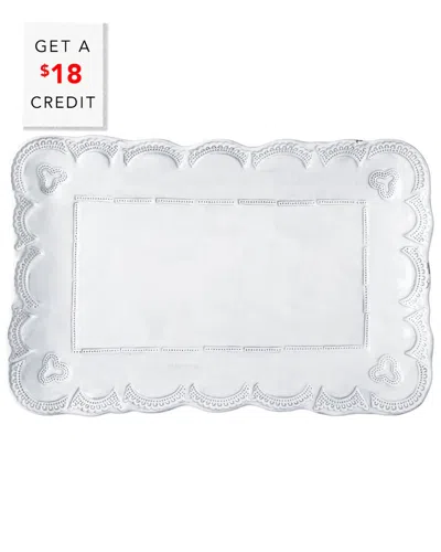 Vietri Incanto Small Rectangular Platter In White