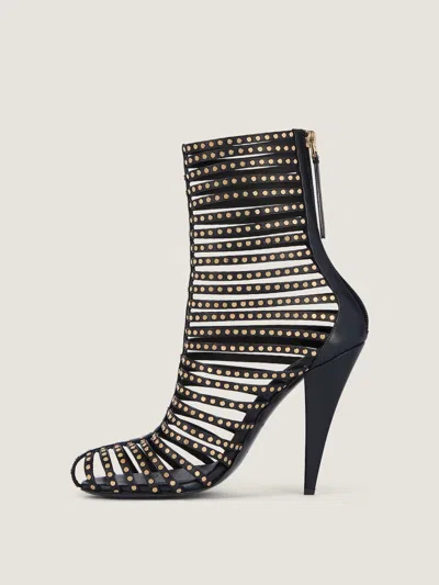 Givenchy Cage Ankle Boots In Leather With Studs In Black