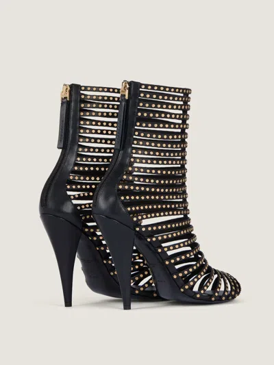 Givenchy Cage Ankle Boots In Leather With Studs In Black