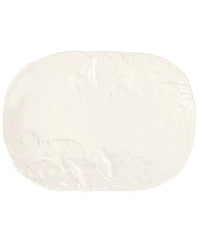 Vietri Autunno Figural Rectangular Platter In White
