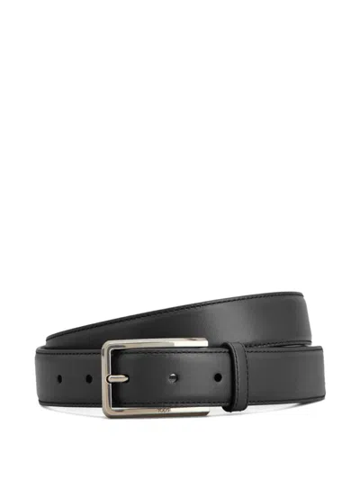 Tod's Black Solid Buckle Belt In Transparent