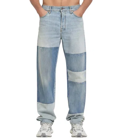 Gucci Tailored Trousers Featuring Patchwork Design In Blue