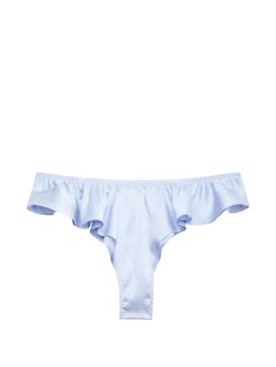 Fleur Du Mal Luxe Flutter Briefs In Blue