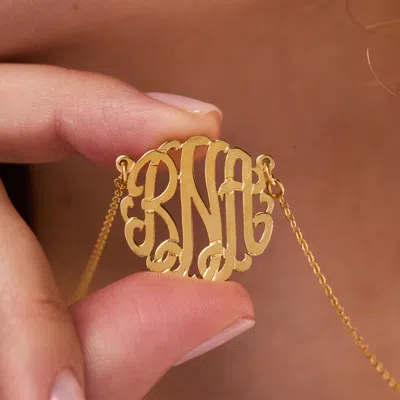 Bargainbazaar 14k Solid Gold Monogram Necklace