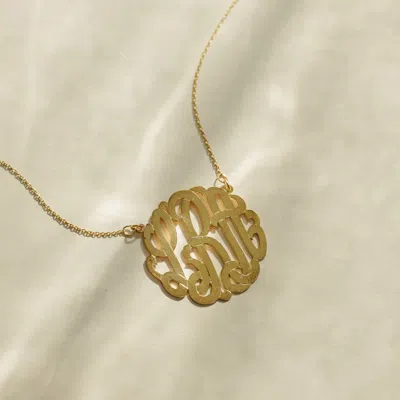 Bargainbazaar 14k Solid Gold Monogram Necklace