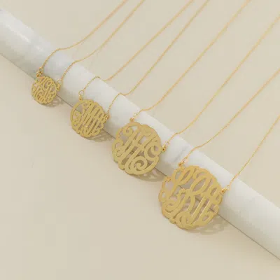Bargainbazaar 14k Solid Gold Monogram Necklace