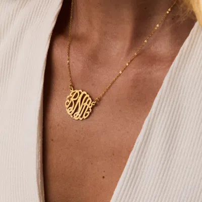 Bargainbazaar 14k Solid Gold Monogram Necklace