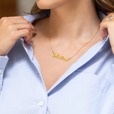 Bargainbazaar 14k Gold Thin Script Nameplate Necklace