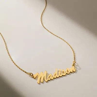 Bargainbazaar 14k Gold Thin Script Nameplate Necklace