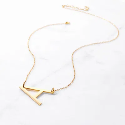 Bargainbazaar Gold Oversize Sideways Initial Necklace