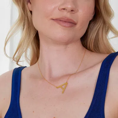Bargainbazaar Gold Oversize Sideways Initial Necklace