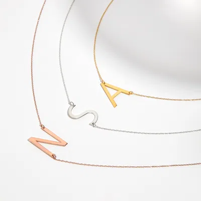 Bargainbazaar Gold Oversize Sideways Initial Necklace