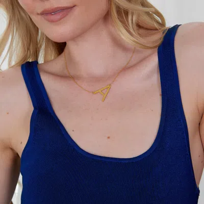 Bargainbazaar Gold Oversize Sideways Initial Necklace
