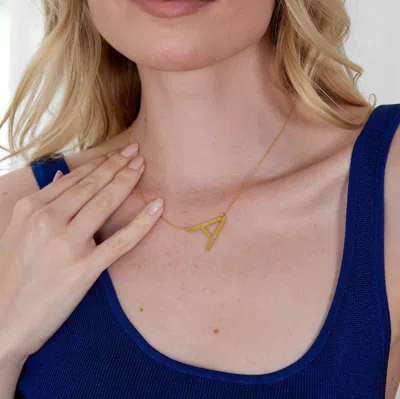 Bargainbazaar Gold Oversize Sideways Initial Necklace