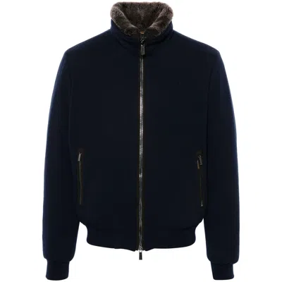 Moorer Beautiful Cashmere And Silk Bomber Jackets In Black