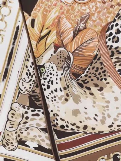 Ferragamo Silk Foulard Animal Pattern Rectangular Design In Multi