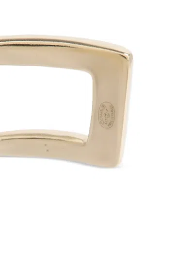 Pre-owned Chanel Cc Interlocking Bangle Bracelet In Gold