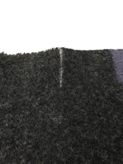 Pre-owned Burberry Patchwork-pattern Wool Scarf In Grey