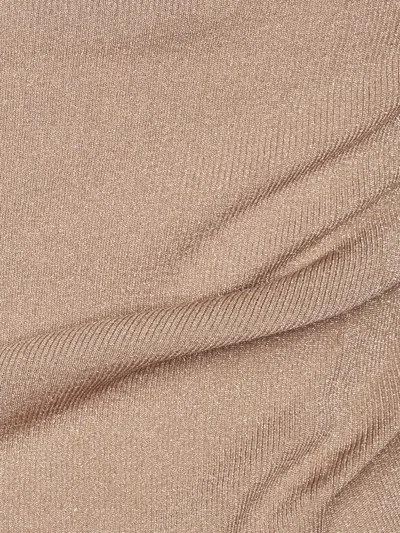Max Mara Metallic-thread Ribbed Top In Brown
