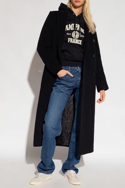 Samsoe & Samsoe Samsøe Samsøe ‘falcon' Double-breasted Coat In Black