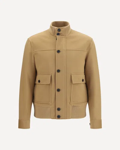 Lardini Beige Wool Oves Aries Full-length Jacket In Beige