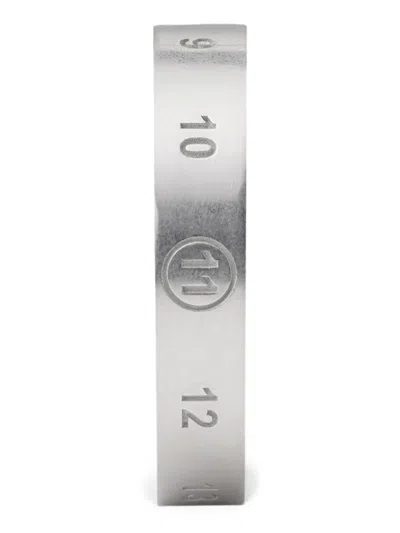 Maison Margiela Numeric Engraved Ring In Silver