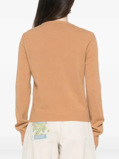 Jucca Argyle-pattern Crew-neck Sweater In Brown