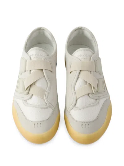 Prada Speedrock Technical Mesh And Leather Sneakers In Multi