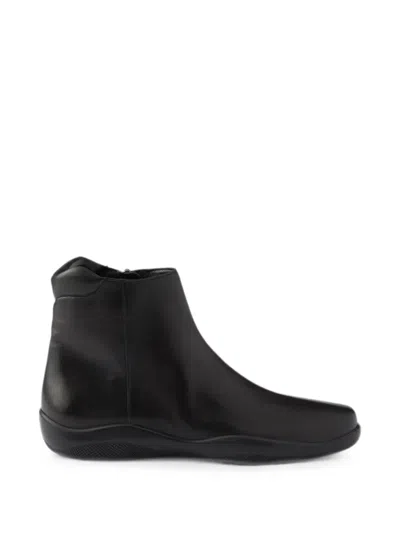 Prada Toblach Nappa Leather Booties In Black