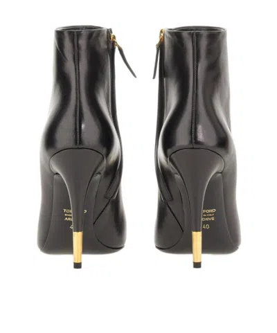 Tom Ford Chain-linked Stiletto-heel Boots In Black