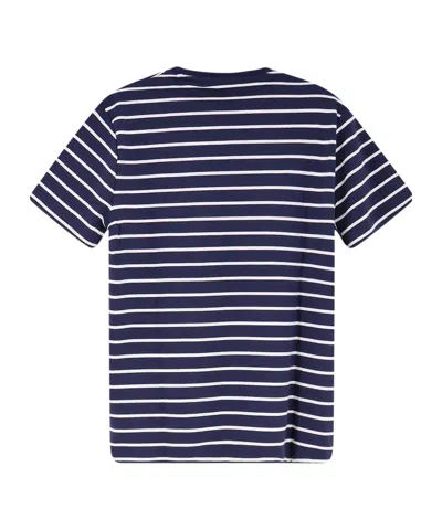 Polo Ralph Lauren Cotton Stripe Polo Pony Slim T-shirt In Blue