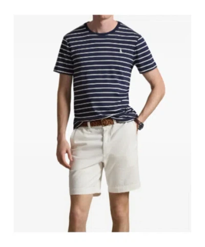 Polo Ralph Lauren Cotton Stripe Polo Pony Slim T-shirt In Blue