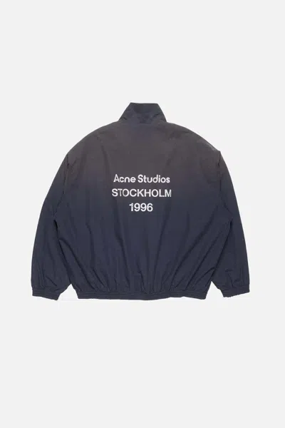 Acne Studios Washed Logo Jacket In Blue