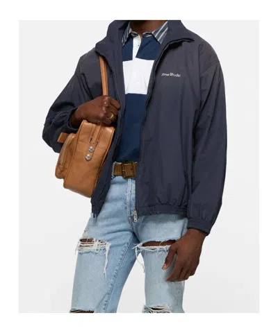 Acne Studios Washed Logo Jacket In Blue