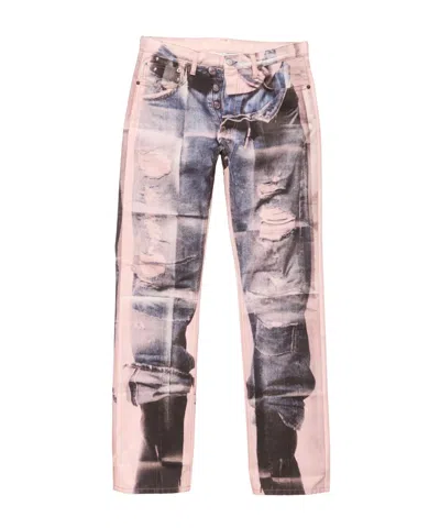 Acne Studios Panelled Denim Jeans In Pink