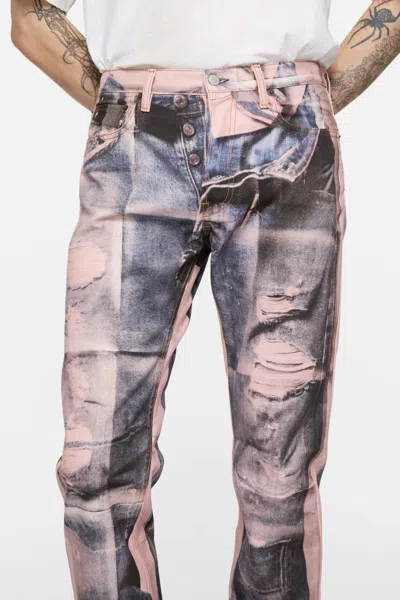 Acne Studios Panelled Denim Jeans In Pink