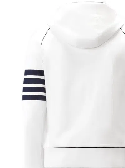 Thom Browne Loopback Stripe-detail Hoodie In White