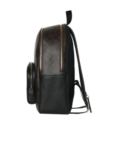 Coach Zippered Backpack In Walnut/black