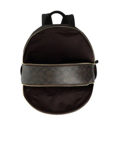Coach Zippered Backpack In Walnut/black