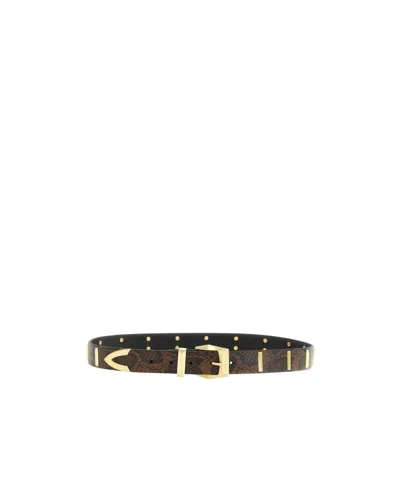 Pinko Python Print Belt Adjustable Gold Hardware In Gold