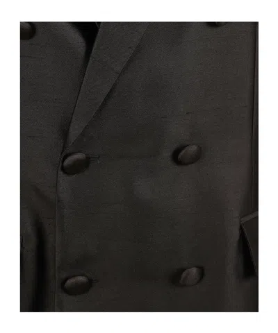 Dondup Double-breasted Blazer In Black