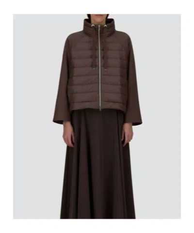Herno Resort Quilted Drawstring-collar Jacket In Brown