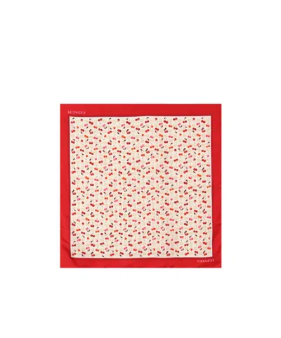 Coach Printed Silk Scarf In Red