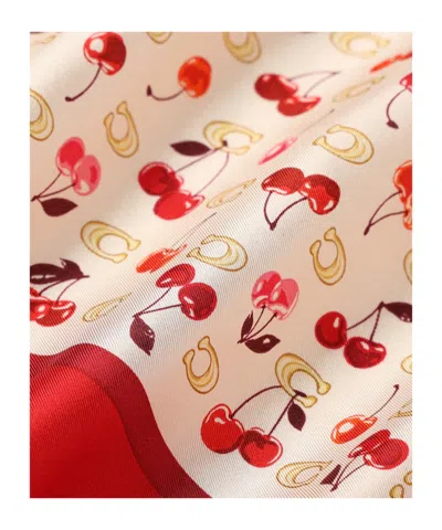 Coach Printed Silk Scarf In Red