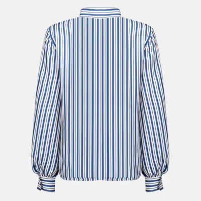Max Mara Pussy-bow Striped Blouse In Multi