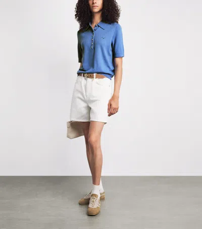 Maje Wool Polo Sweater In Blue